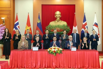 Il Vietnam e l’EFTA firmano un accordo di libero scambio dopo 14 anni di&nbsp;negoziati